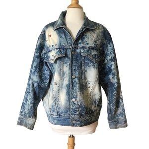 Vintage 80’s FreeGo Oversized Embellished Denim Jacket